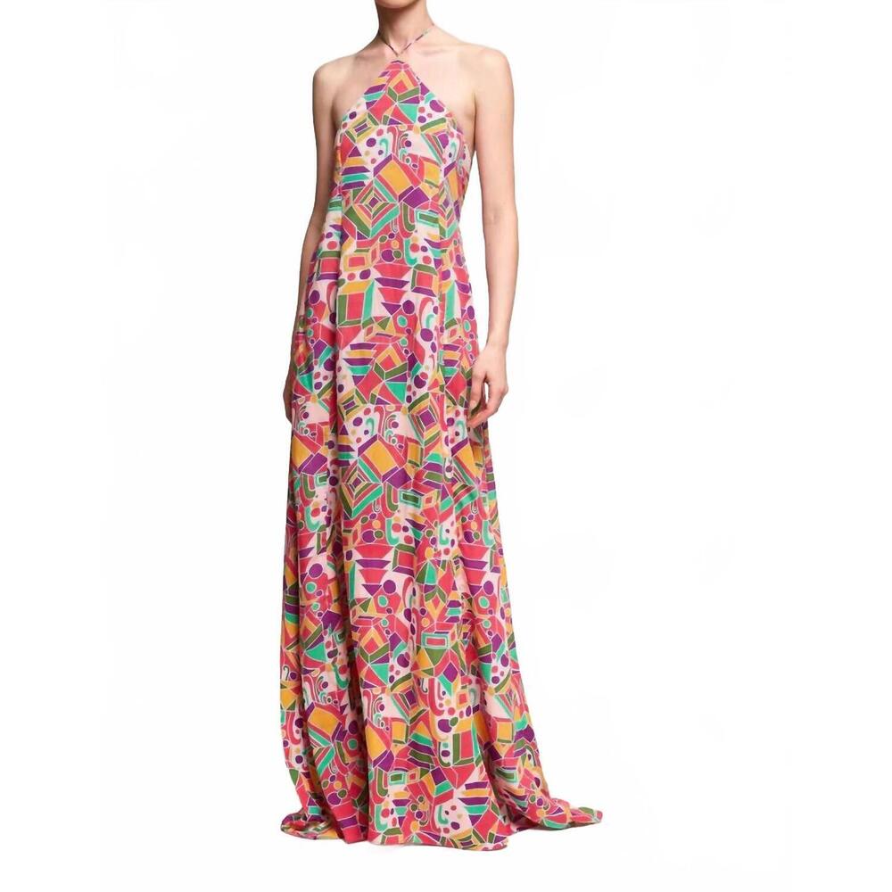 NEW S/W/F halterneck maxi dress in miro